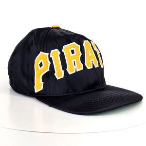 Vintage Rare Pittsburgh Pirates‎ American Needle Hat Script Snapback Black Cap